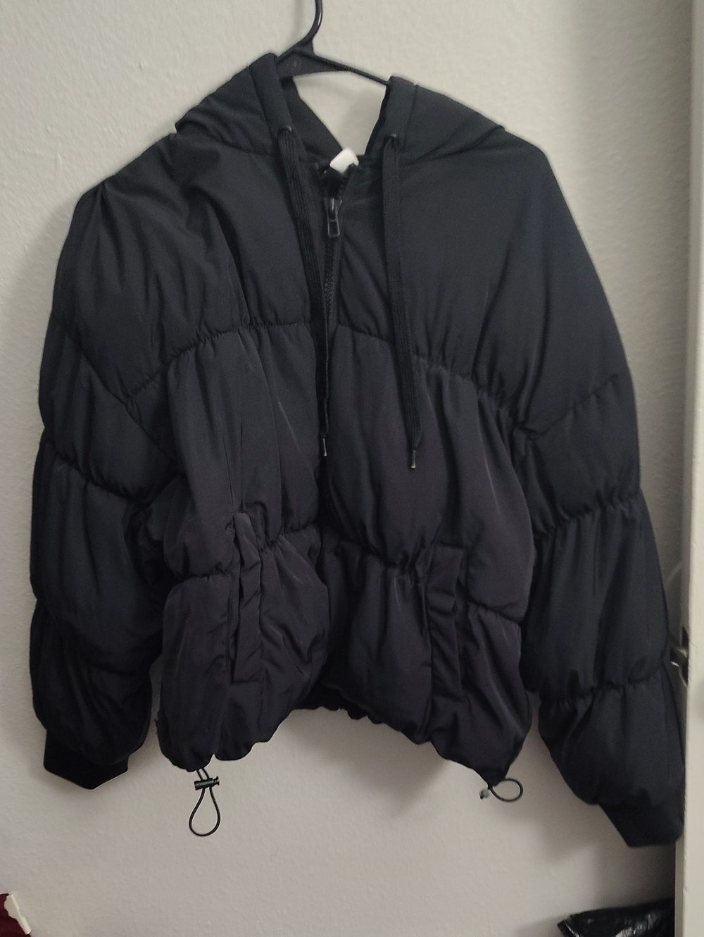 Divided Black Hooded Puffer Jacket